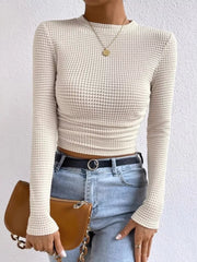 Waffle Knit Long Sleeve T-Shirt OutfitFlow
