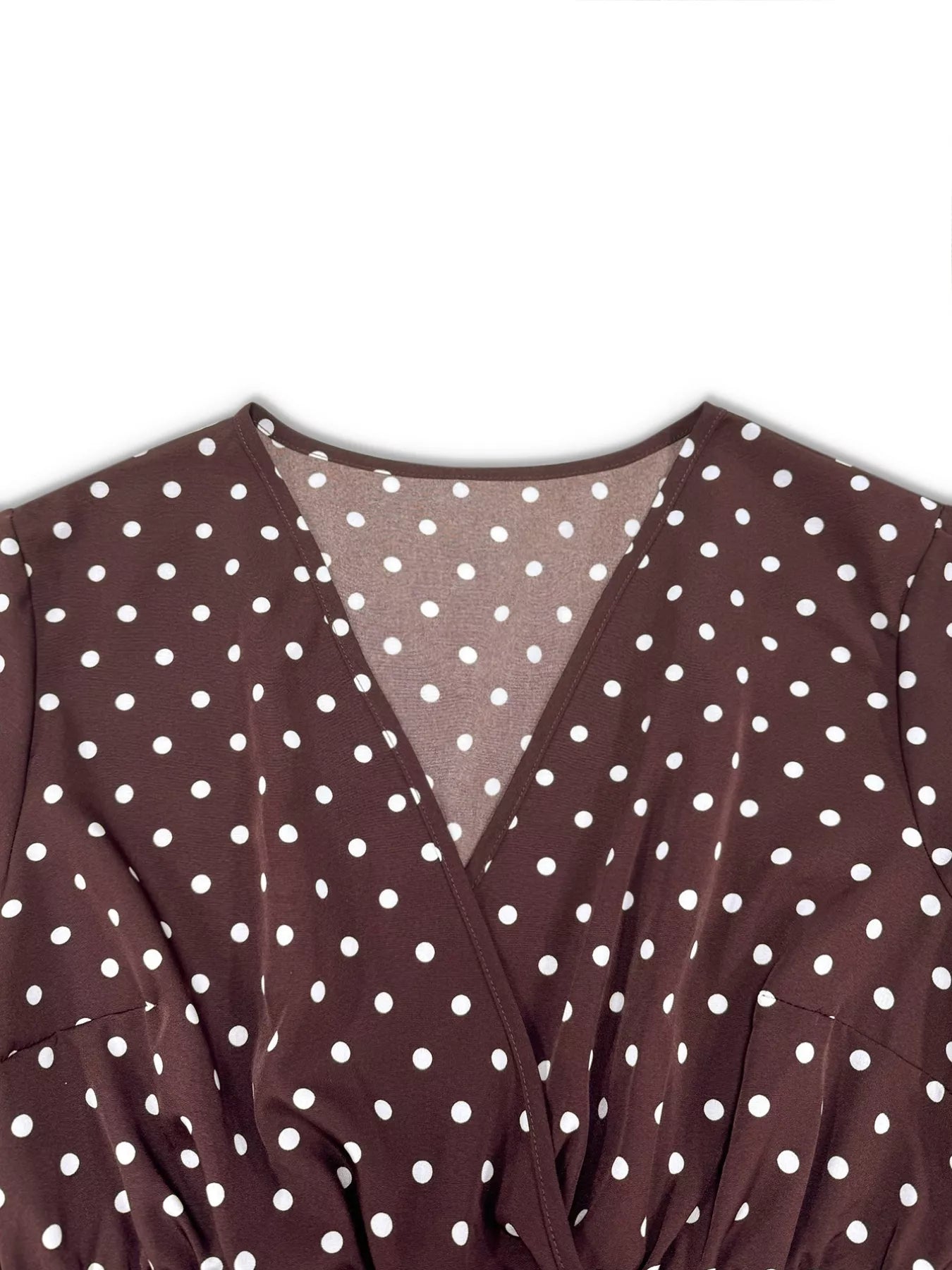 Plus Size Polka Dot Ruffle Hem Mini Dress OutfitFlow