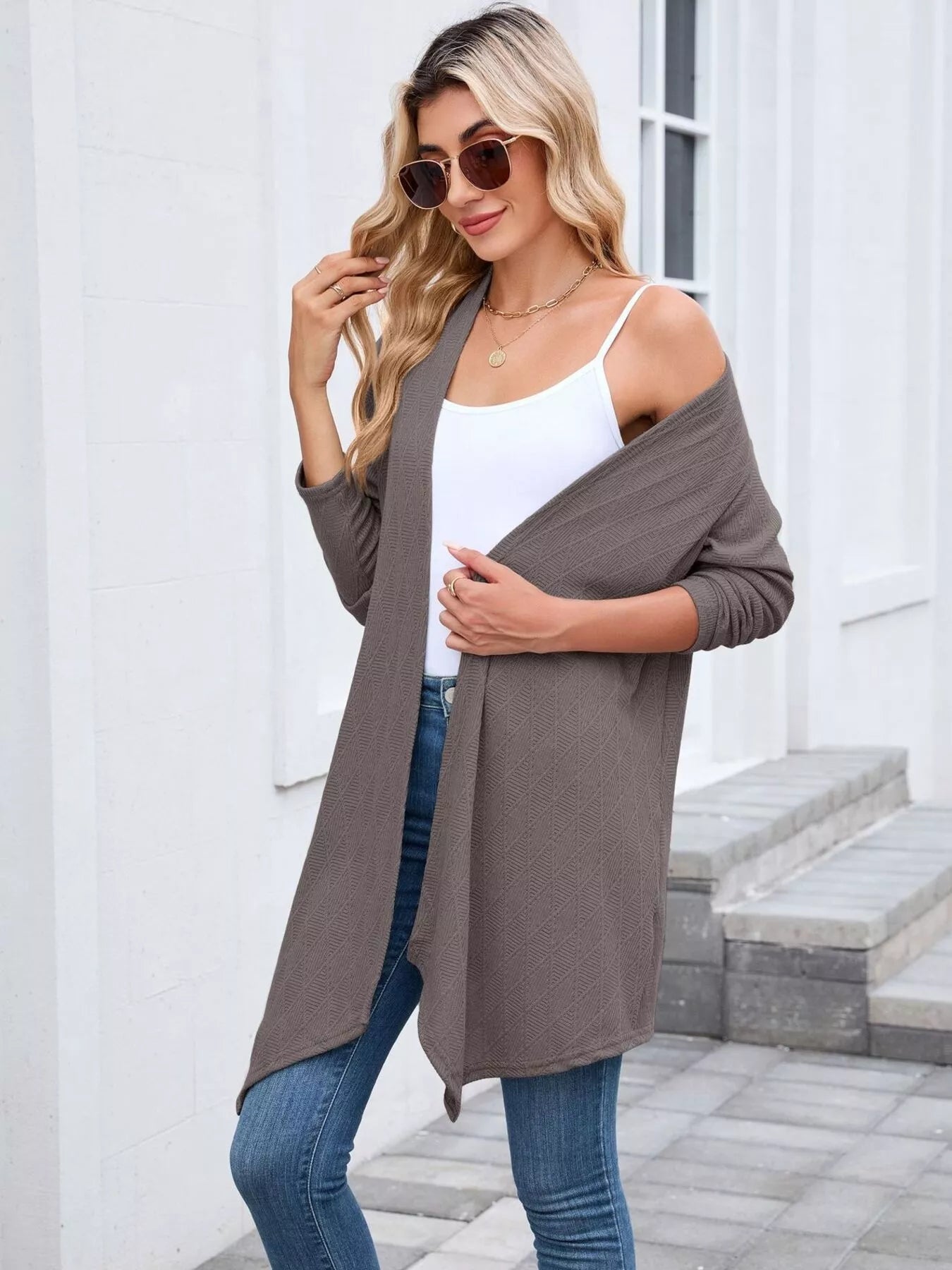 Open Front Long Cardigan OutfitFlow