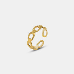 Titanium Steel Gold-Plated Adjustable Ring OutfitFlow