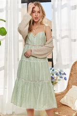 ADORA Gingham Detail Washed Dress OutfitFlow
