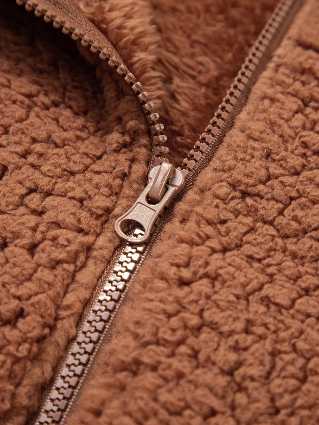 Zip Up Hooded Sherpa Jacket OutfitFlow