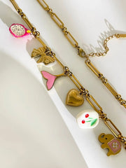 18K Gold-Plated Resin Pendant Necklace OutfitFlow