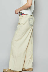 POL Raw Hem Star Patch Wide leg Pants OutfitFlow