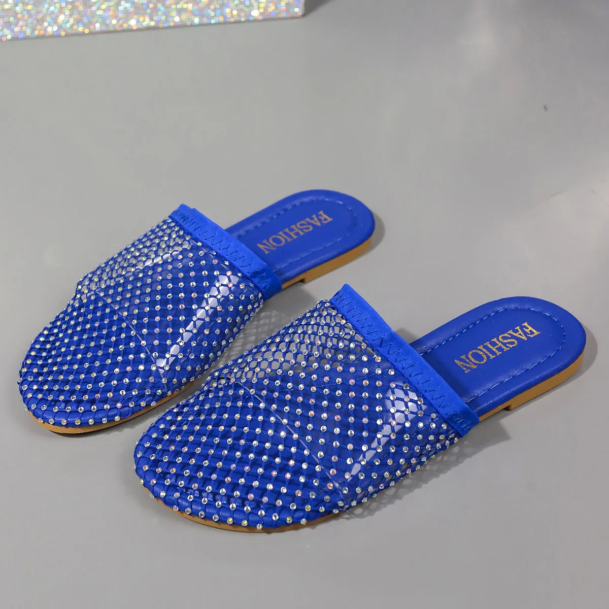 Round Toe Flats Sandals Blue OutfitFlow