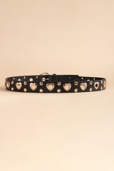 Heart Shape Alloy Detail PU Leather Belt