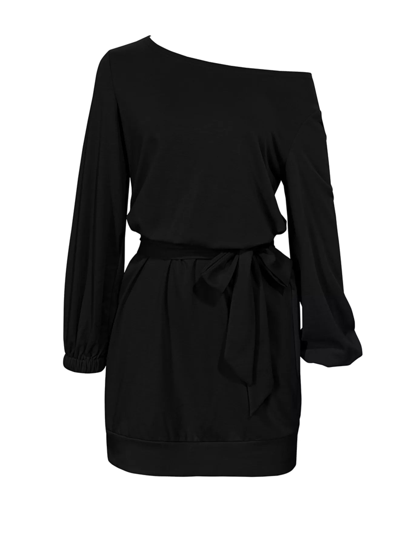 One Shoulder Tie Waist Dress OutfitFlow