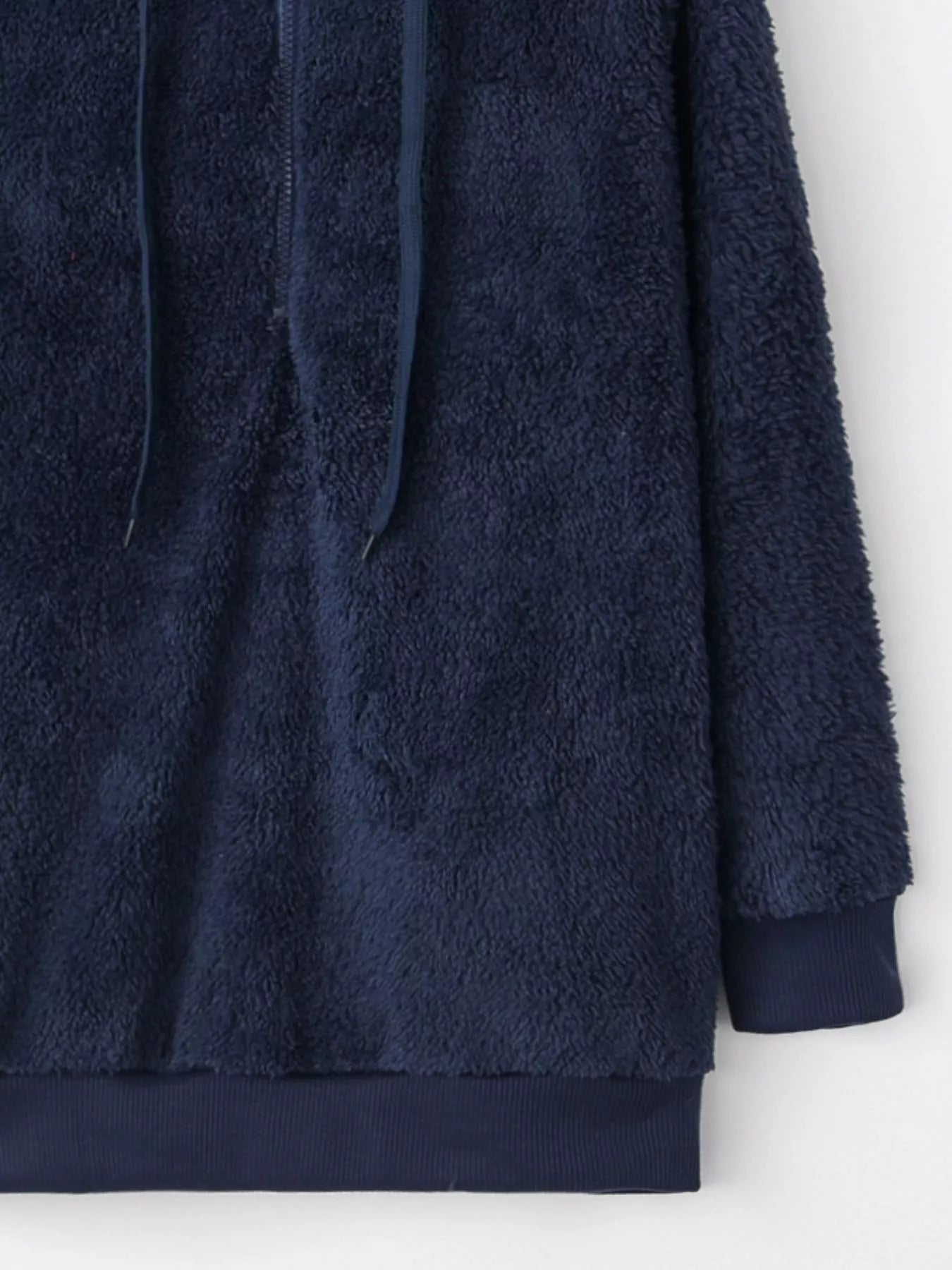 Full Size Half Zip Drawstring Fleece Hoodie Plus Size OutfitFlow