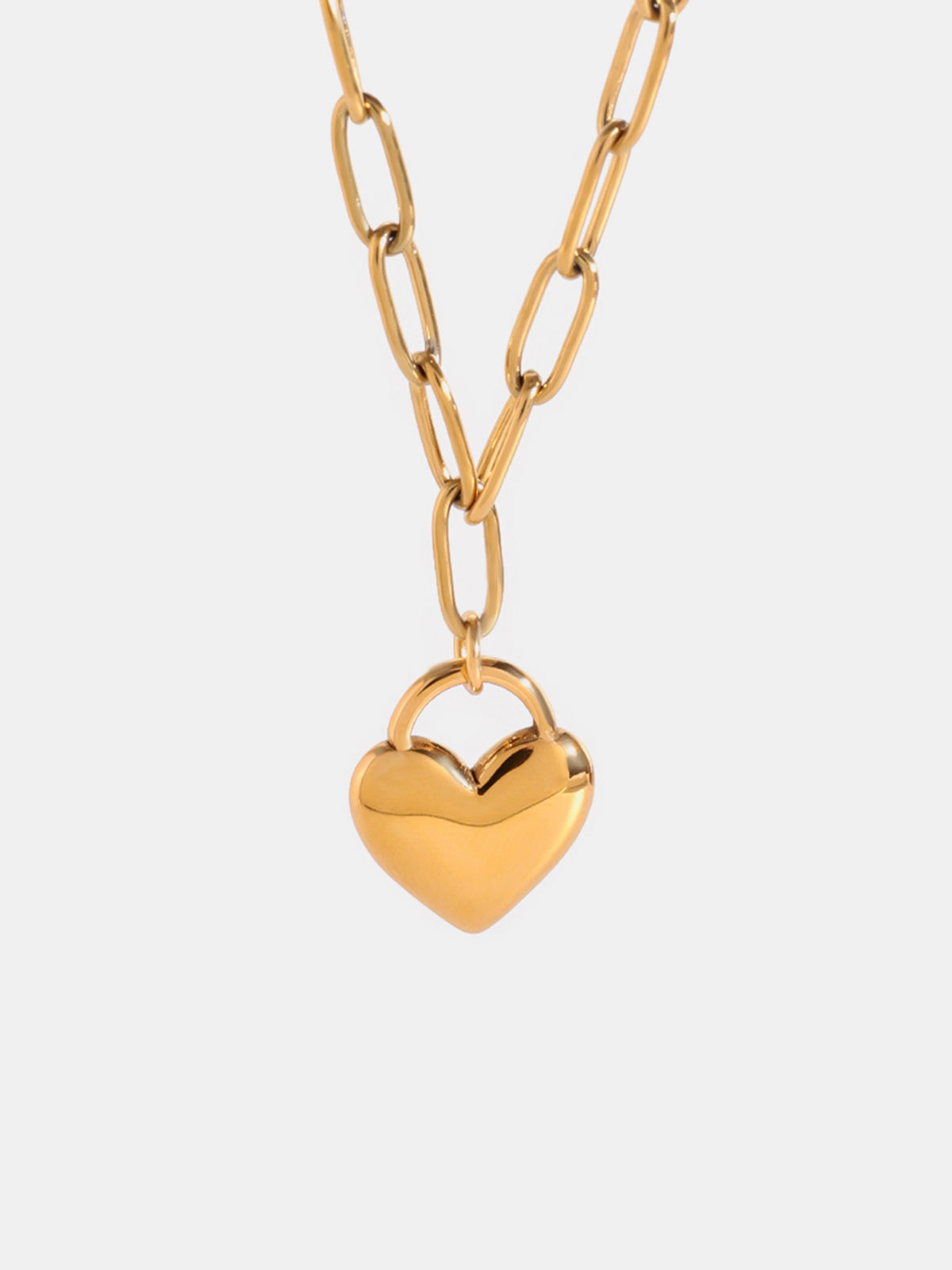 Outfit Flow - 18K Gold-Plated Stainless Steel Heart Pendant Necklace