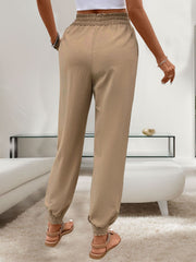 Outfit Flow - Perfee Tied Elastic Waist Pants with Pockets