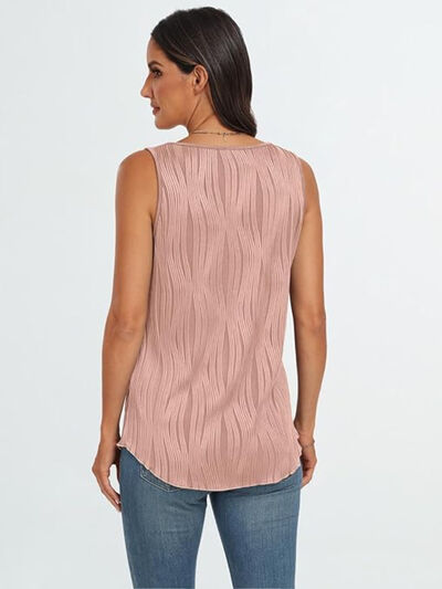 Round Neck Wide Strap Tank OutfitFlow