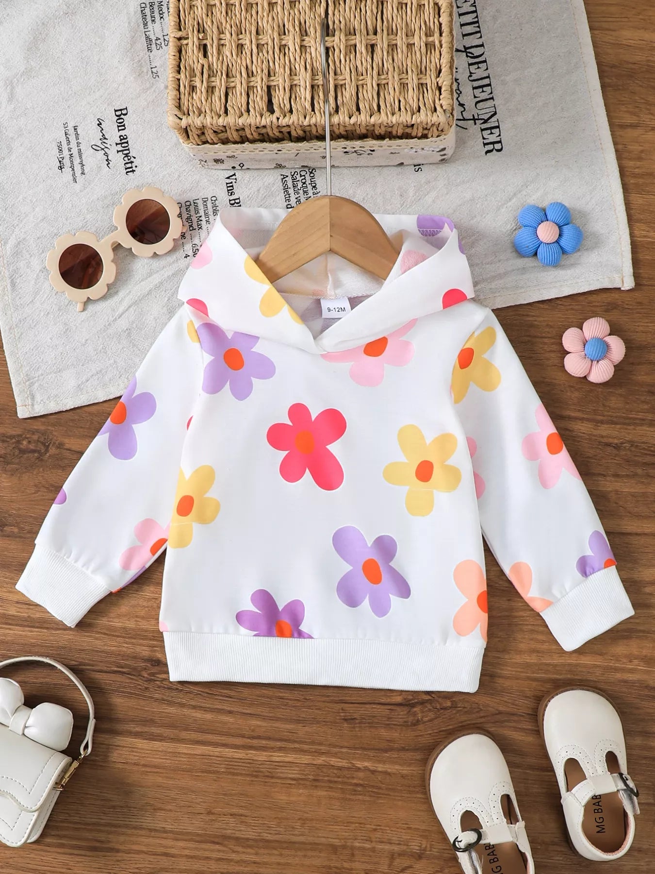 Children's Flower Long Sleeve Hoodie OutfitFlow
