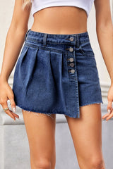 Raw Hem Denim Skirt