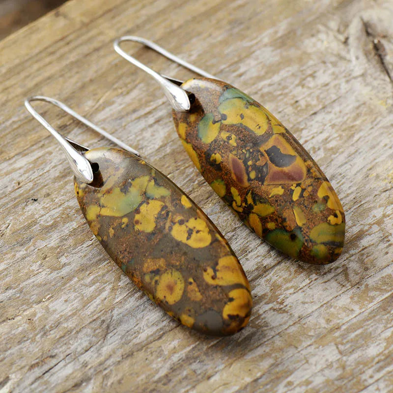 Natural Stone Copper Dangle Earrings OutfitFlow