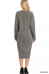 Zenana Soft Fleece Pigment Dye Sweatshirts Dress OutfitFlow