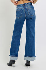 Outfit Flow - RISEN Tummy Control High Rise Cuffed Jeans