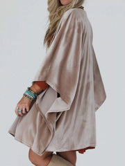 Open Front Draped Sleeve Cardigan OutfitFlow