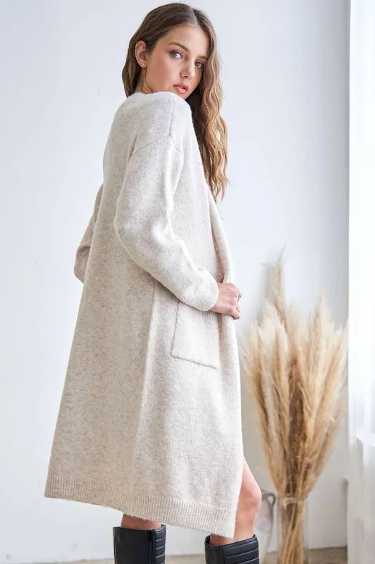 ADORA 2tone Sweater Open Cardigan OutfitFlow