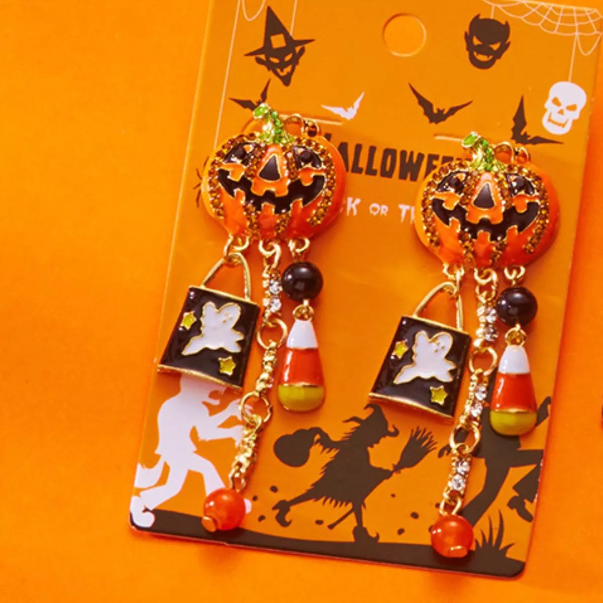 Halloween Pumpkin Drop Earrings OutfitFlow
