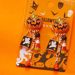 Halloween Pumpkin Drop Earrings OutfitFlow