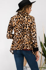 Outfit Flow - Celeste Full Size Leopard Open Front Long Sleeve Blazer