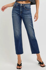 RISEN High Rise Slim Barrel Jeans OutfitFlow