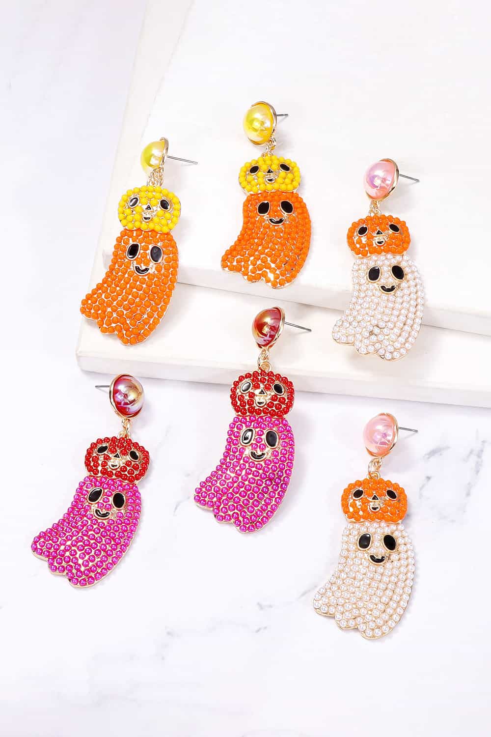 Halloween Ghost Shape Dangle Earrings OutfitFlow
