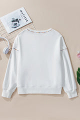 Outfit Flow - Sequin Football Round Neck Long Sleeve Sweatshirt