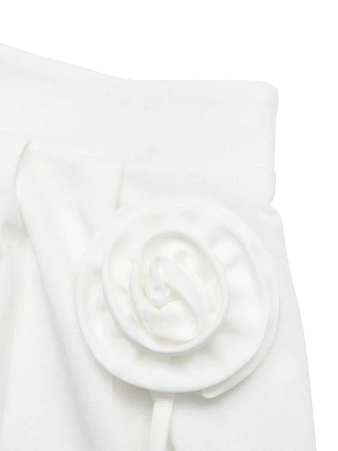 3D Flower Applique High-Waisted Shorts OutfitFlow