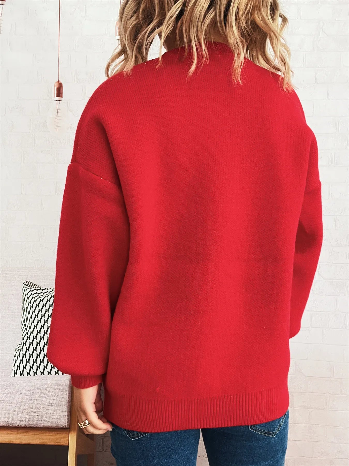 Flower Dropped Shoulder Sweater Trendsi