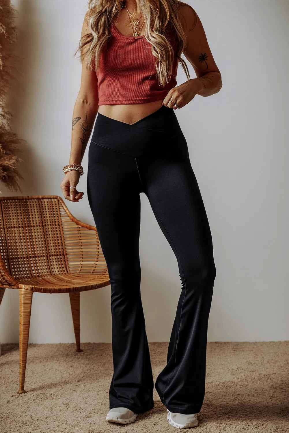 High Waist Bootcut Pants OutfitFlow