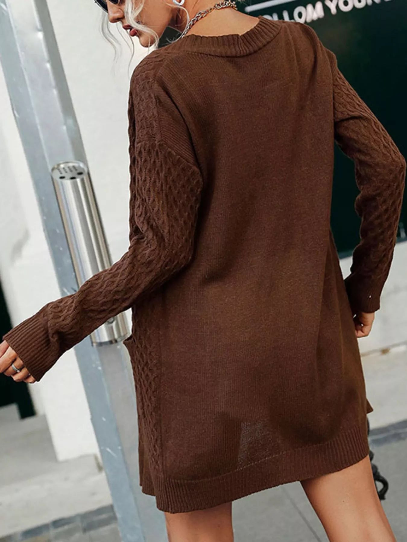 Cable Knit Open Front Cardigan OutfitFlow