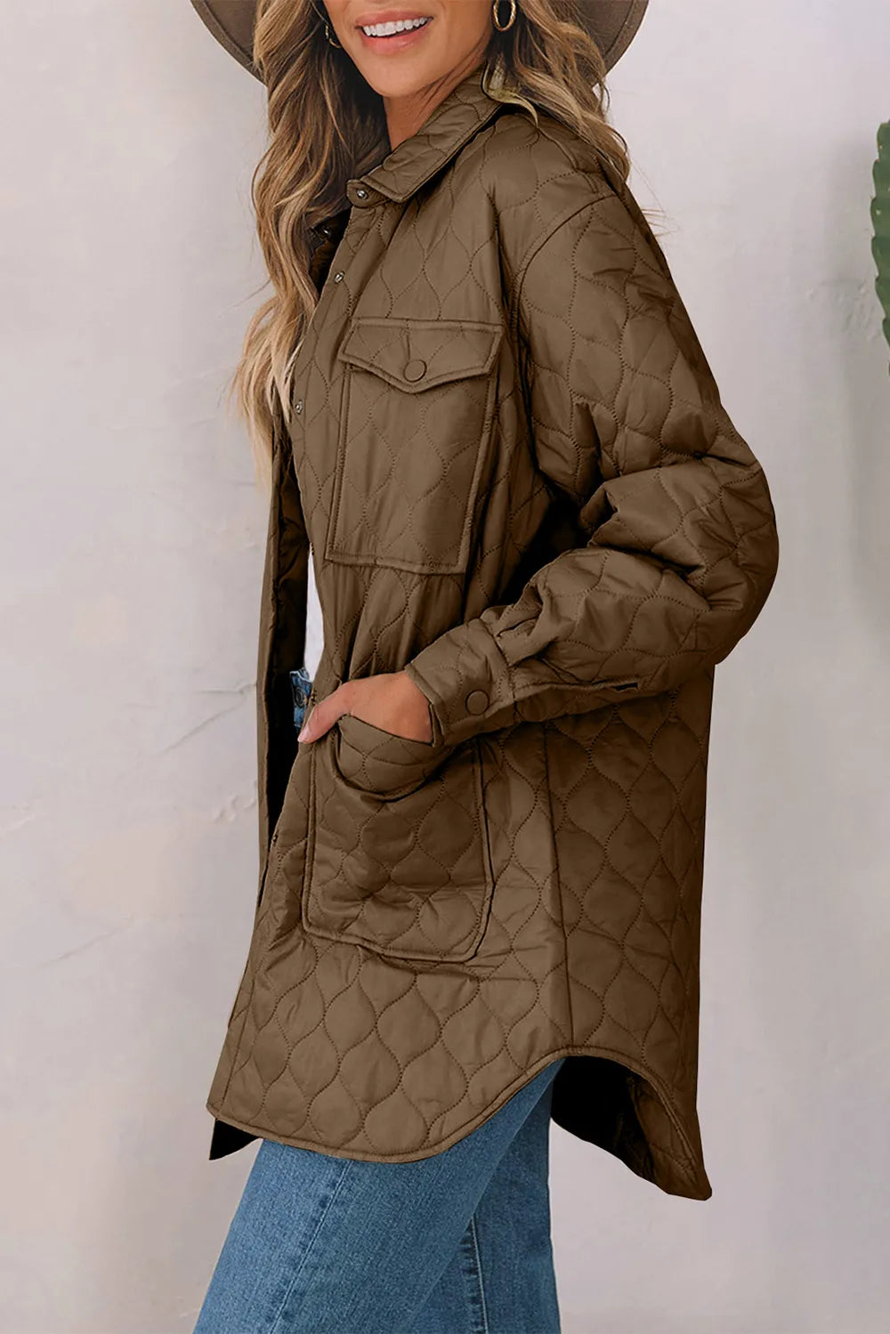 Snap Down Collared Winter Coat OutfitFlow