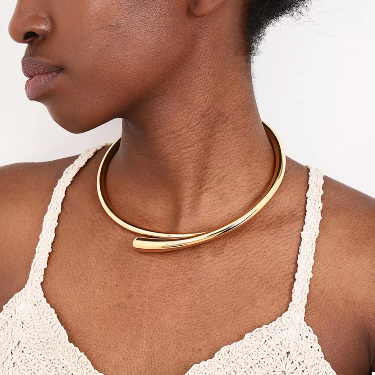 18K Gold-Plated Alloy Adjustable Necklace Gold onesize Trendsi