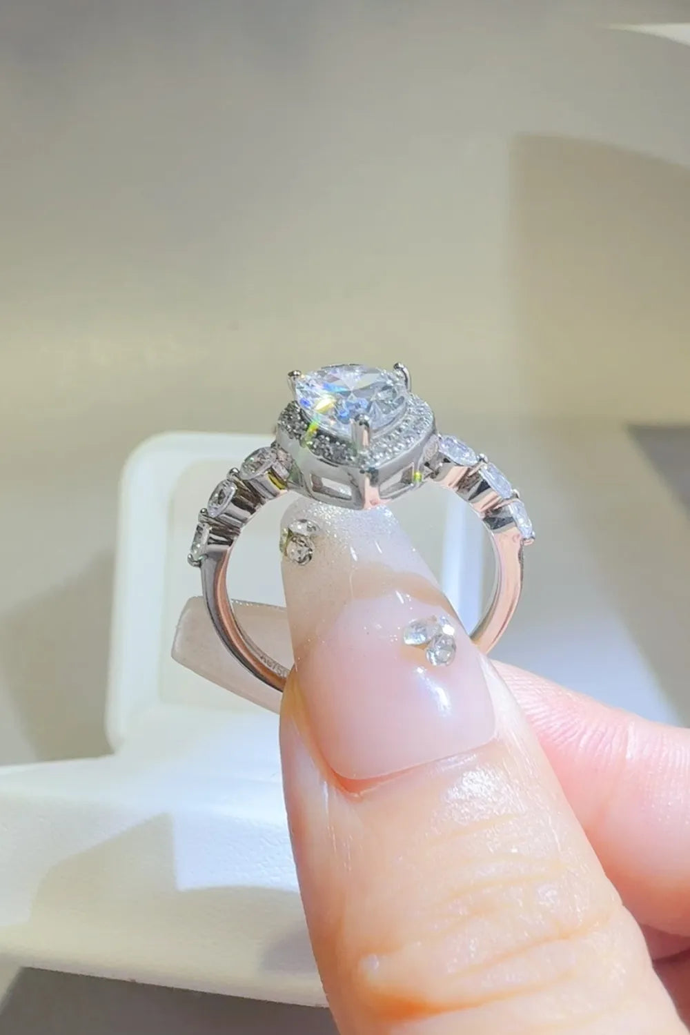 2 Carat Moissanite 925 Sterling Silver Ring OutfitFlow