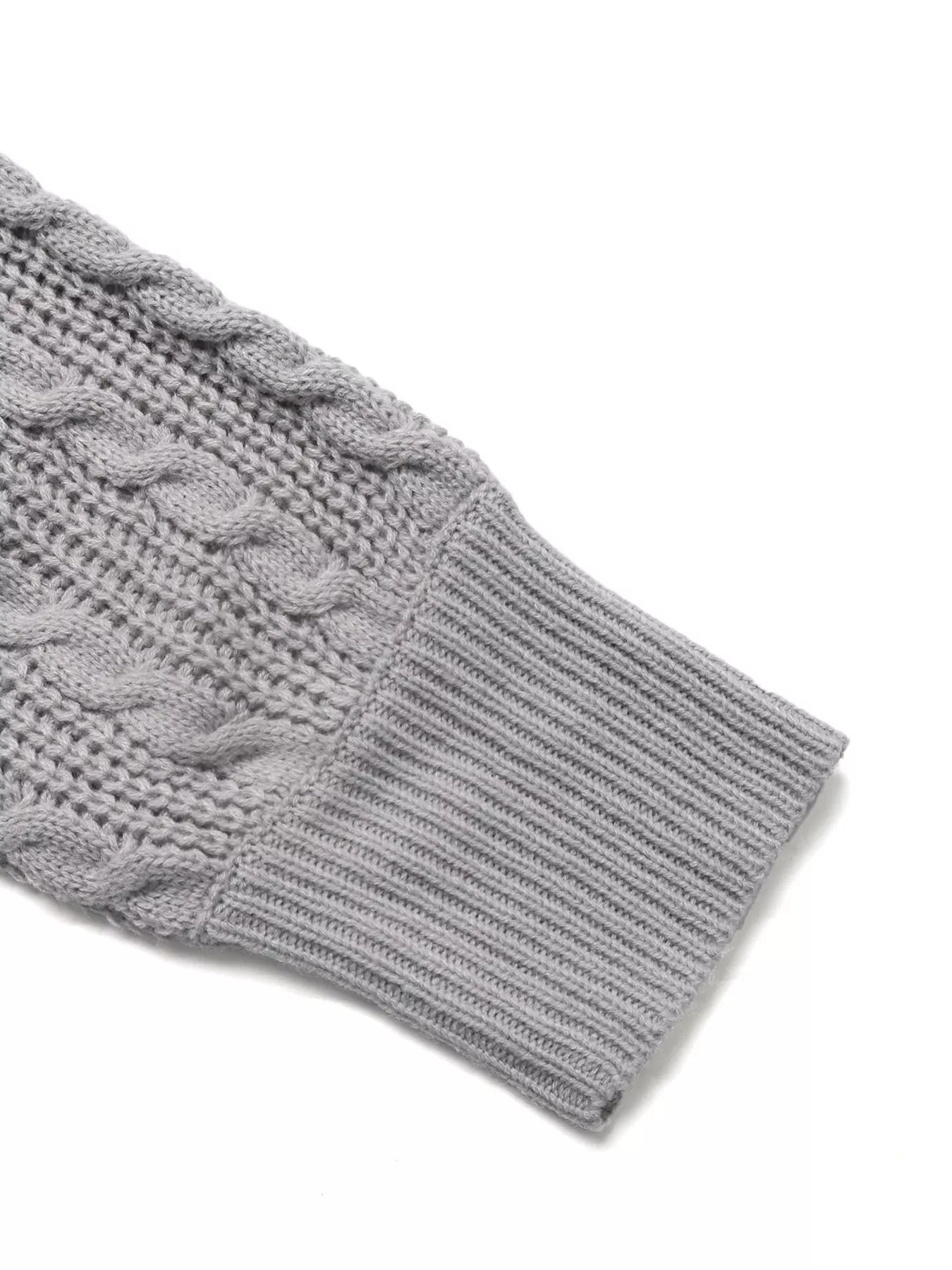 Cable Knit Half Zip Sweater Trendsi