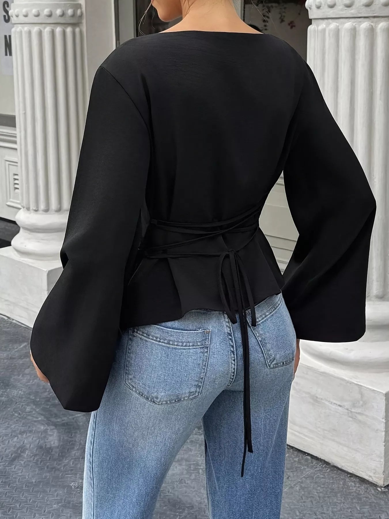 Tied Long Sleeve T-Shirt OutfitFlow