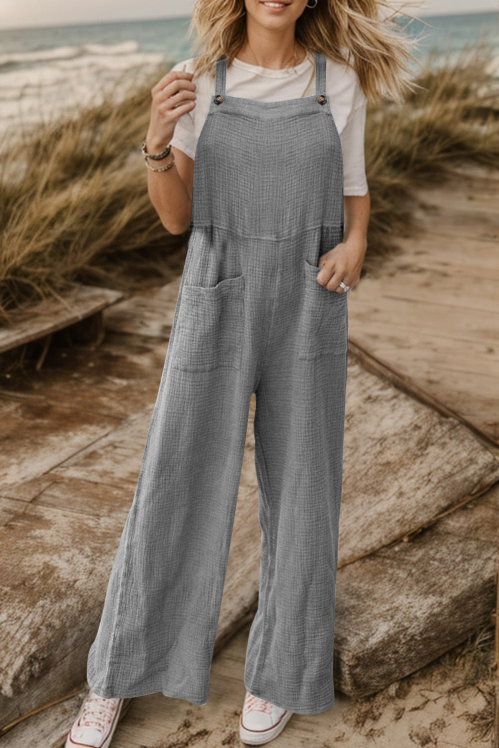 Outfit Flow - Full Size Wide Leg Front Pocket Jumpsuit