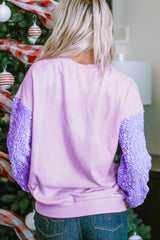 Outfit Flow - Sequin Round Neck Long Sleeve Sweatshirt