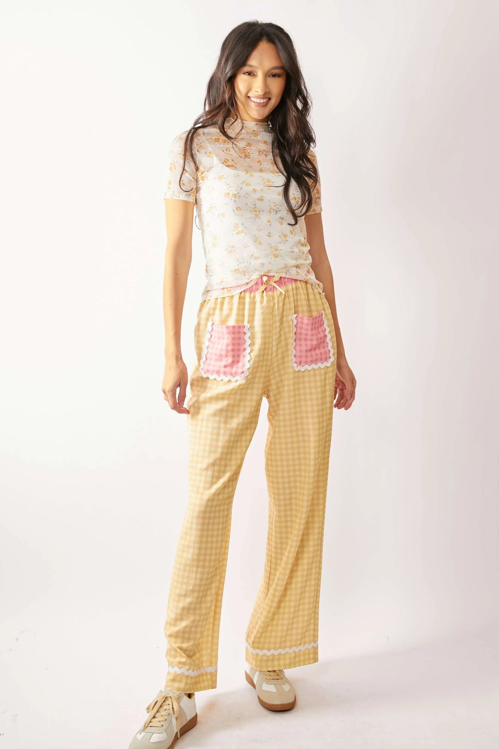Davi & Dani Loose Turtle Neck Lace Mesh Lace Sheer Top OutfitFlow