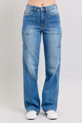 Judy Blue Full Size High Waist 90's Straight Jeans Plus Size MD OutfitFlow