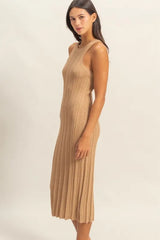 HYFVE Round Neck Bodycon Ribbed Knit Dress OutfitFlow