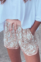 Abstract Print Drawstring Casual Shorts OutfitFlow