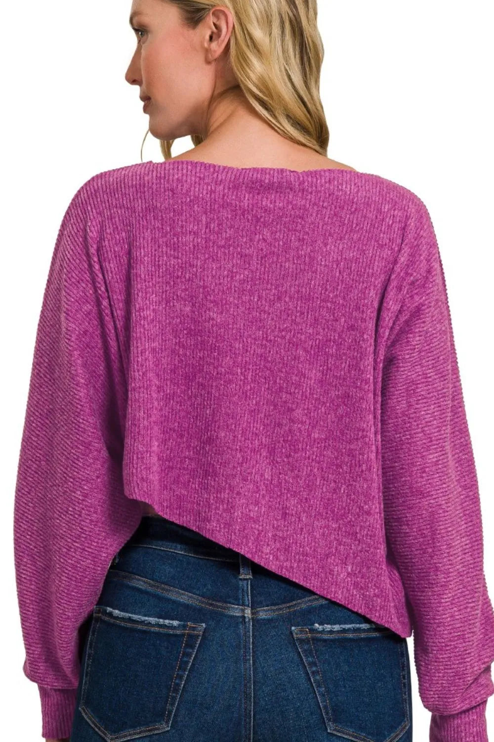 Zenana Ribbed Asymmetric Hem and Sleeve Top & Skirt Set OutfitFlow