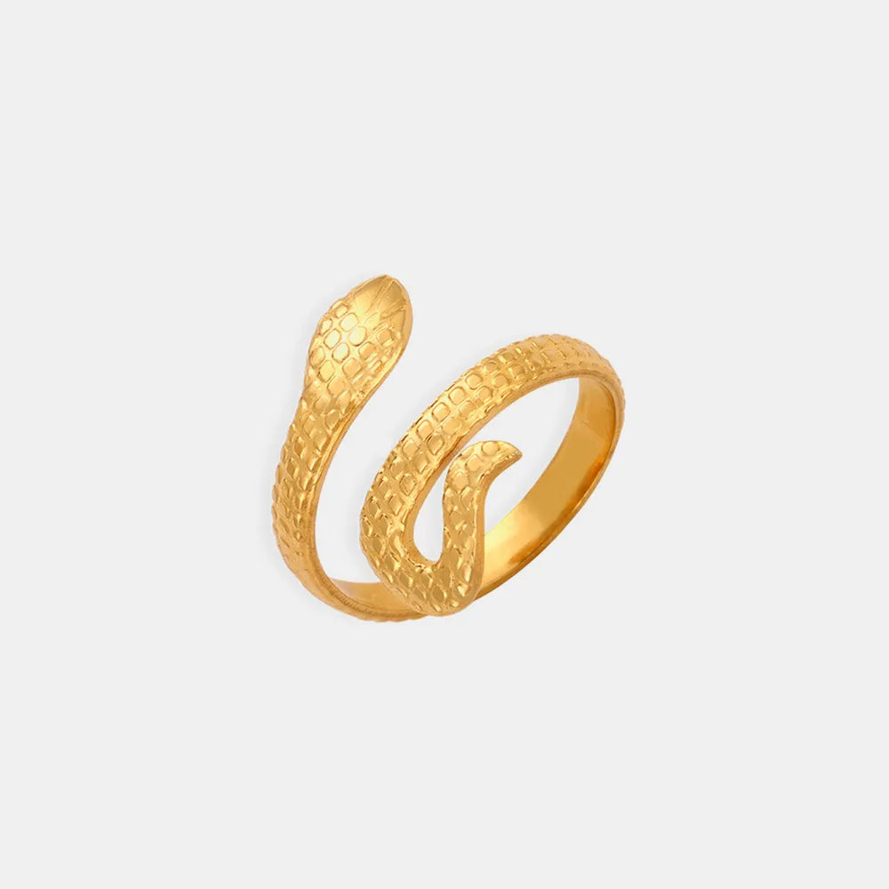 Titanium Steel Snake Shape Bypass Ring Style A 7 OutfitFlow