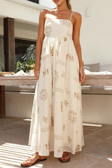 Printed Square Neck Maxi Cami Dress OutfitFlow