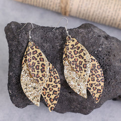 Outfit Flow - PU Leather Leopard Leaf Earrings