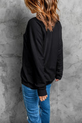 Pumpkin Round Neck Long Sleeve Sweatshirt OutfitFlow