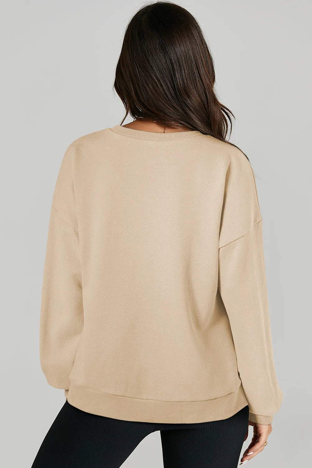 Outfit Flow - High-Low Round Neck Long Sleeve Sweatshirt