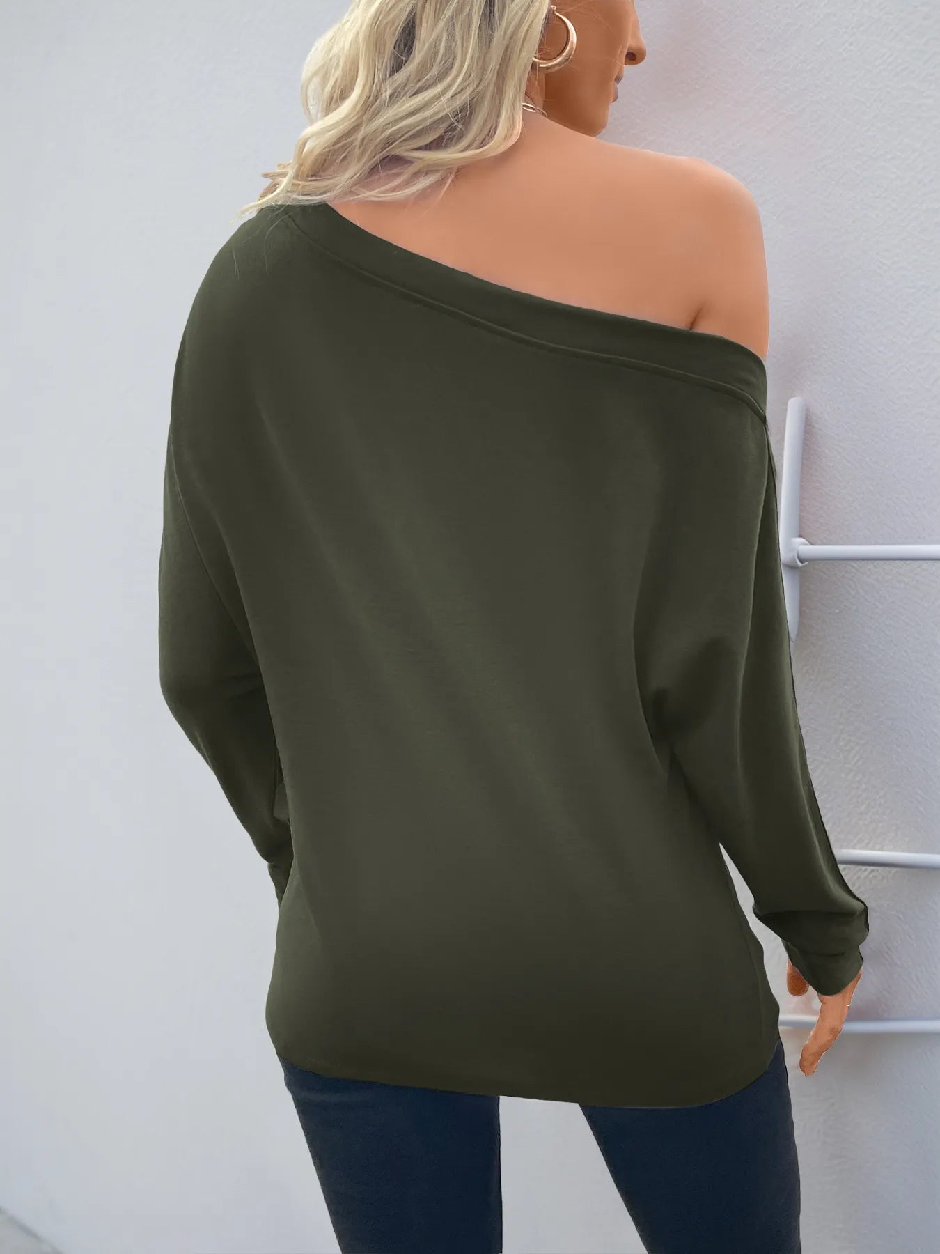 Single Shoulder Long Sleeve T-Shirt OutfitFlow